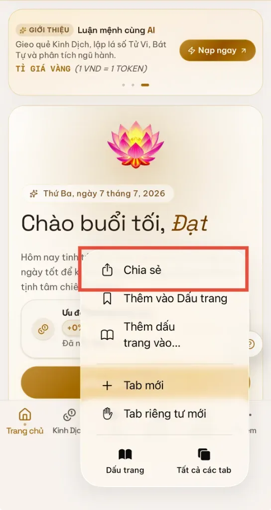 Bước 2: Bảng chia sẻ hệ thống